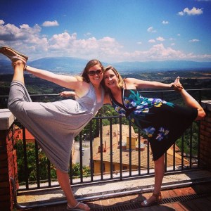 What a nice mid-journey reunion with Cecilia, my wonderful communications and web coordinator. Cecilia and I share a love for dancer pose and Perugia, Italy!
